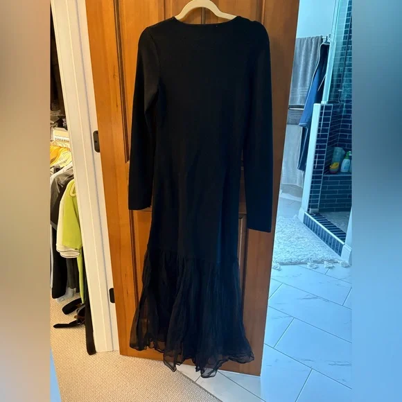 Tuckernuck Black Dress with Sheer Hem - Picture 4 of 4